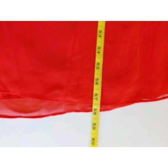 NWT David Bridal's Size 20 Poppy Red Satiny and Chiffon Overlay Maxi Dress - Picture 7 of 8